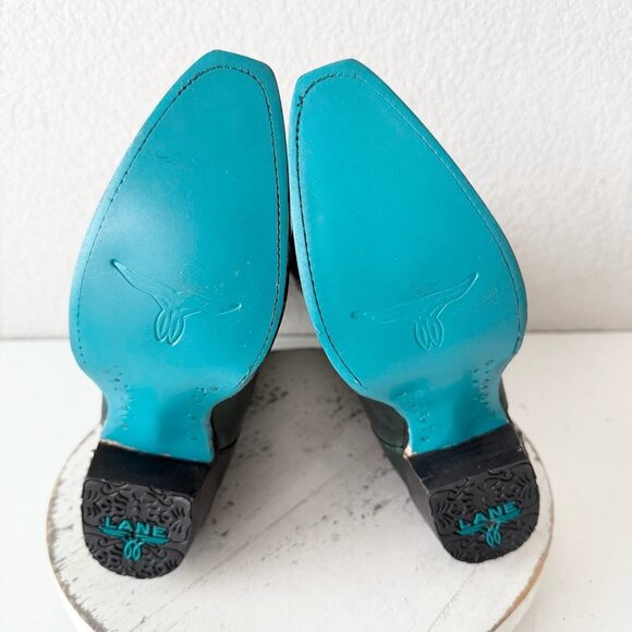 Lane EMMA JANE Womens Green Cowboy Boots 5.5 Western Cowgirl Mid Calf Tall - Picture 8 of 11